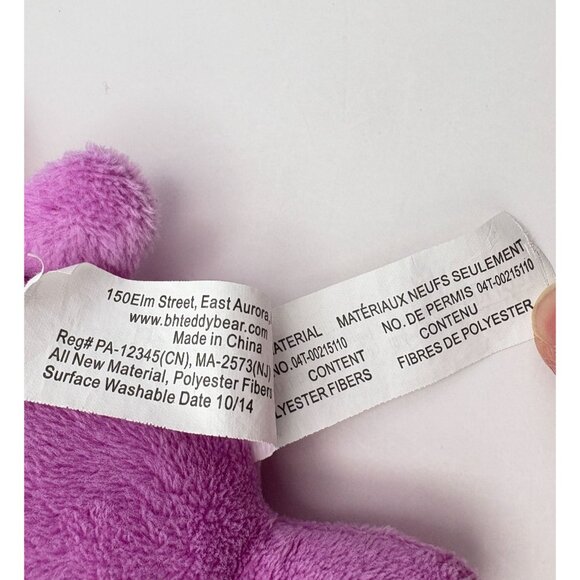 Purple Plush Bunny Keychain Bag Clip Beverly Hills Teddy Bear Co Polka Dot Ears - Picture 8 of 8